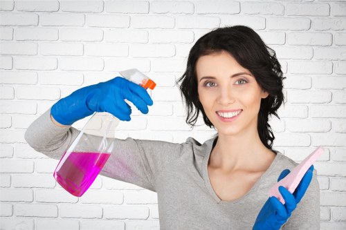 Local carpet cleaner in Ruislip removing stains from a busy hallway carpet