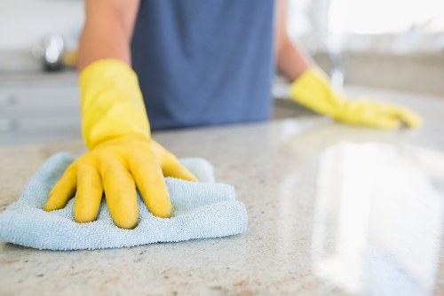 Carpet cleaning work area with safety focus